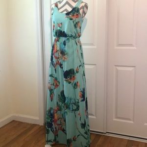 Floral Maxi. Flattering waistline and cute back.